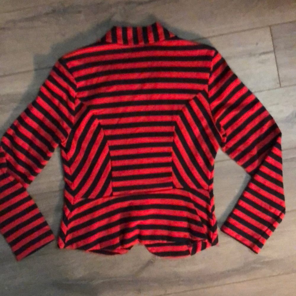 Red & Black Light Weight Stripe Blazer - Picture 2 of 5